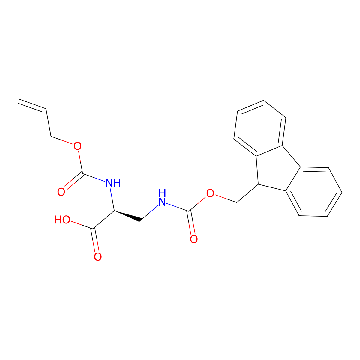 Alloc-L-Dapa(Fmoc)-OH molecular structure, CAS 176755-00-3