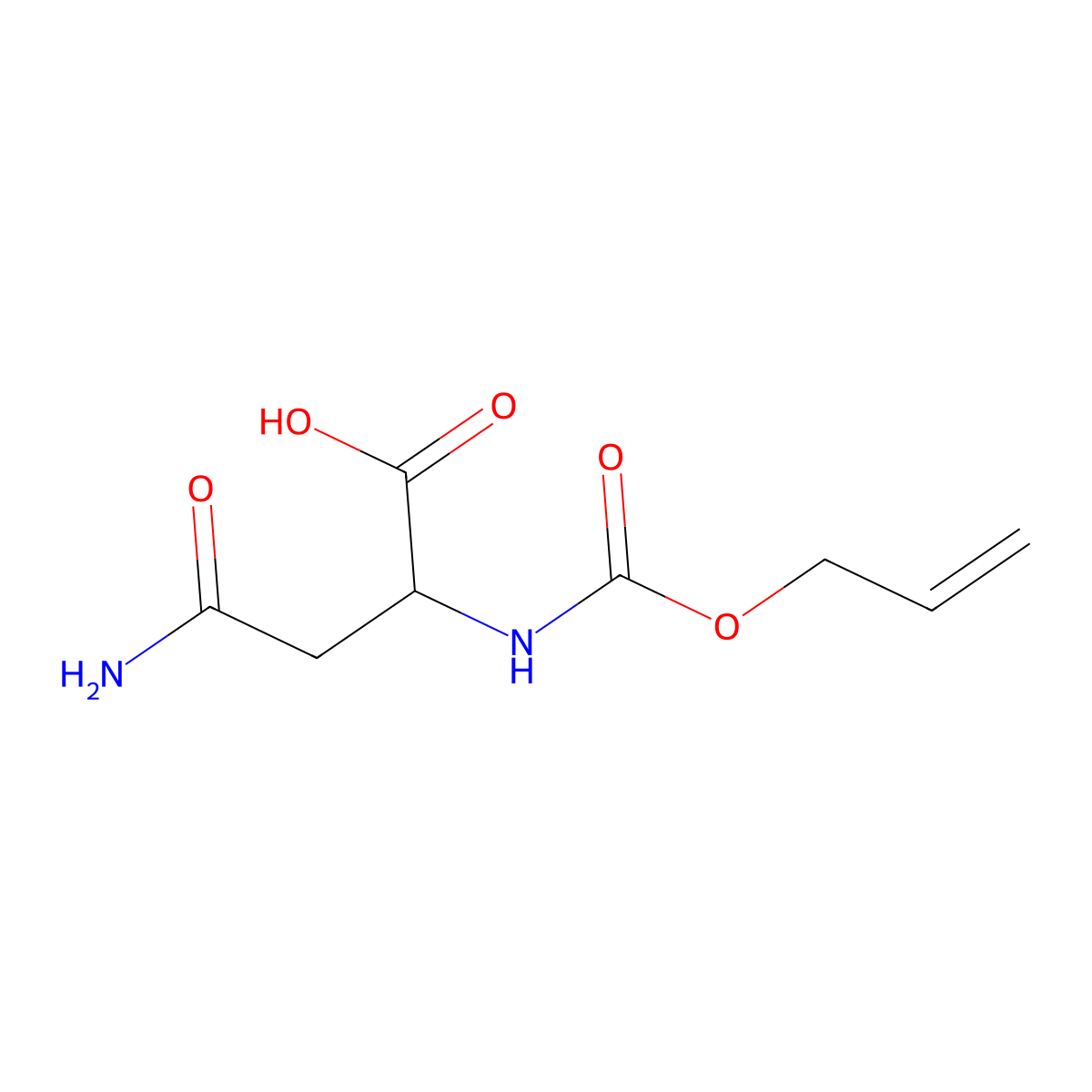 3-Carbamoyl-2-{[(prop-2-en-1-yloxy)carbonyl]amino}propanoic acid molecular structure, CAS 176755-01-4