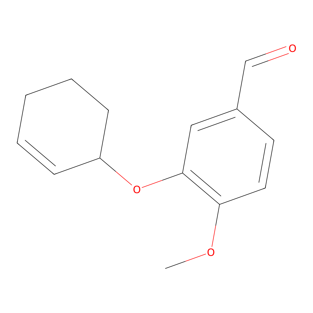 3-(2-Cyclohexenyloxy)-4-methoxybenzenecarbaldehyde molecular structure, CAS 176756-92-6