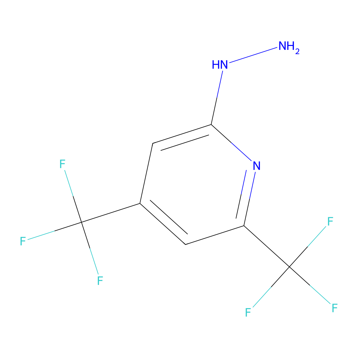 2-Hydrazino-4,6-bis(trifluoromethyl)pyridine molecular structure, CAS 176762-26-8