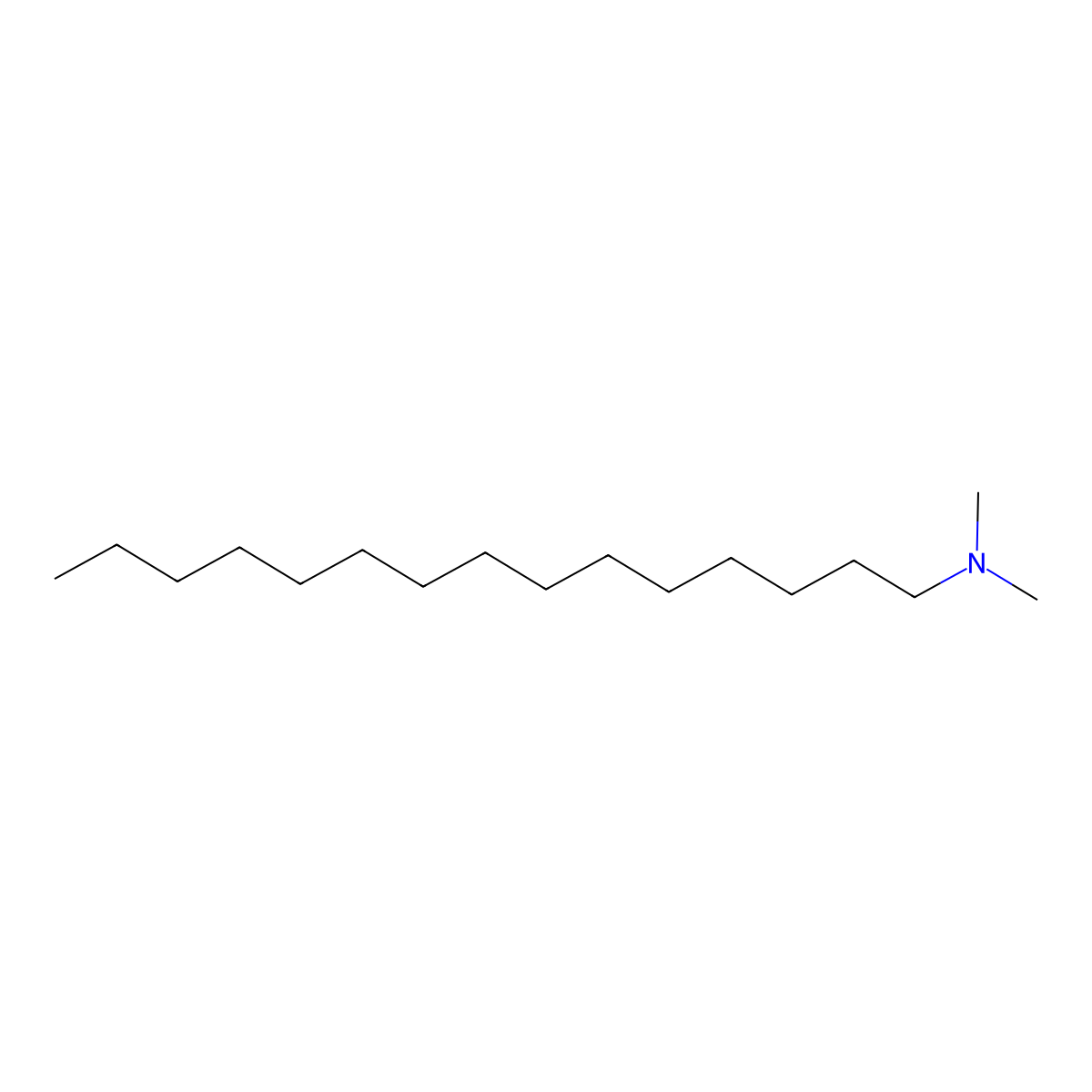 N,N-Dimethylpentadecylamine molecular structure, CAS 17678-60-3