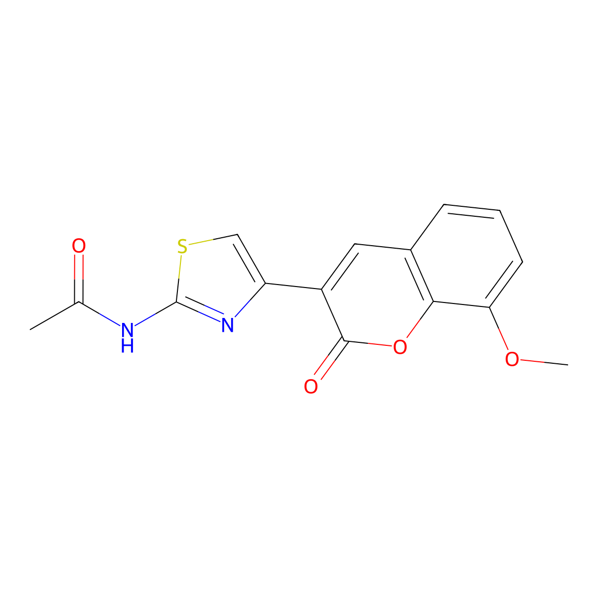 N-[4-(8-methoxy-2-oxo-2H-chromen-3-yl)-1,3-thiazol-2-yl]acetamide molecular structure, CAS 176788-80-0