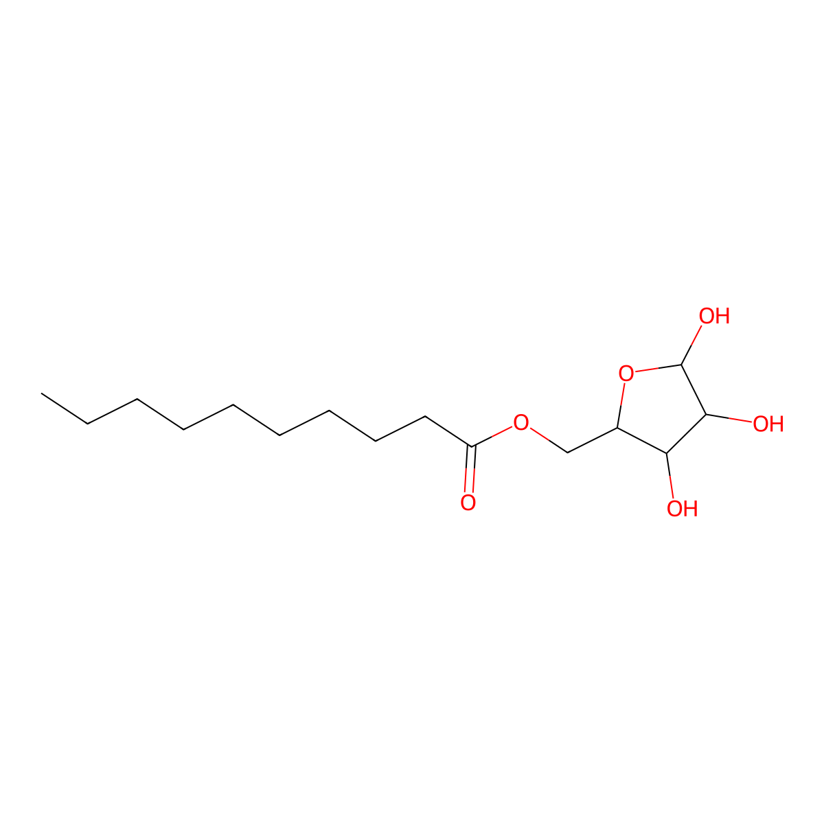 5-O-Decanoyl-D-xylose molecular structure, CAS 176793-19-4