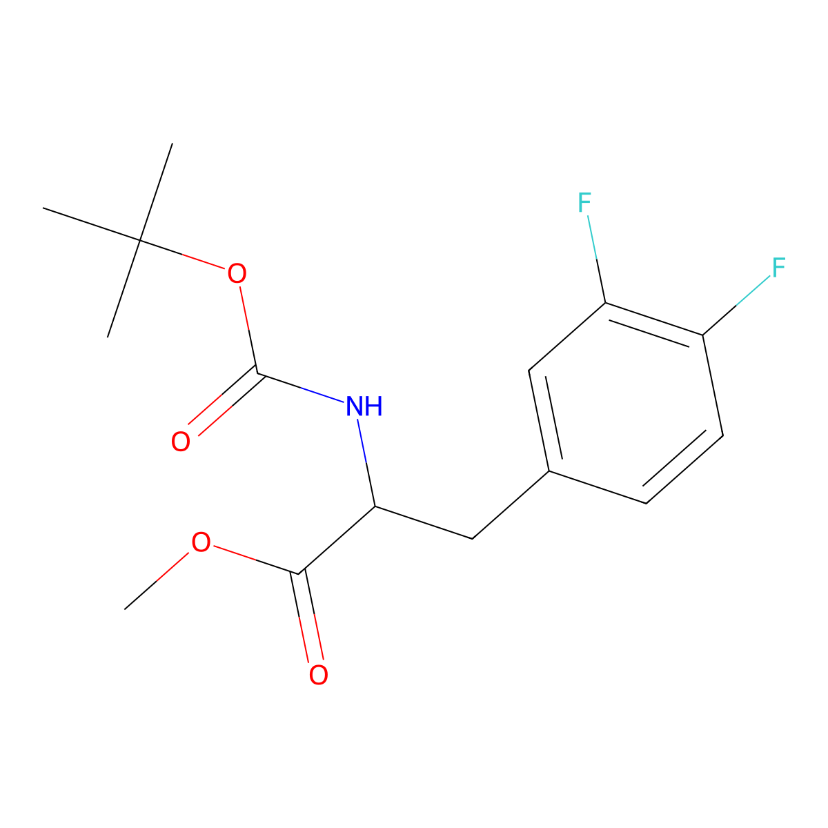 methyl (2R)-2-{[(tert-butoxy)carbonyl]amino}-3-(3,4-difluorophenyl)propanoate molecular structure, CAS 176795-00-9