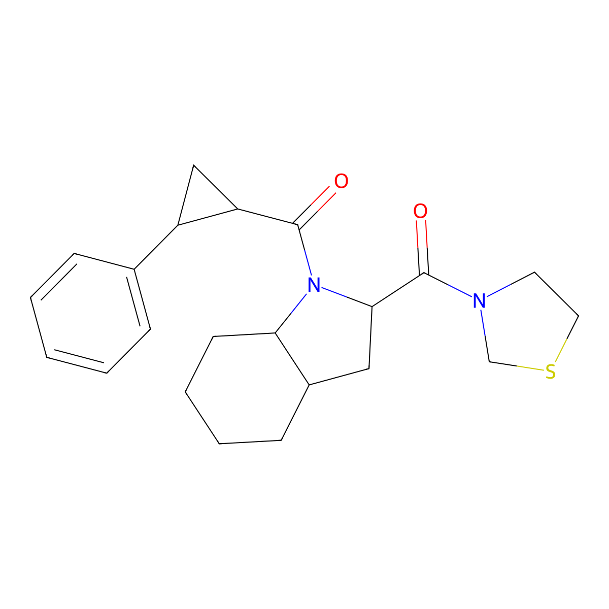 [(2S,3aS,7aS)-2-(1,3-thiazolidine-3-carbonyl)-2,3,3a,4,5,6,7,7a-octahydroindol-1-yl]-[(1R,2R)-2-phenylcyclopropyl]methanone molecular structure, CAS 176797-26-5