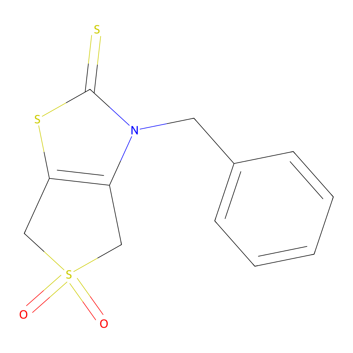 3-benzyl-4,6-dihydrothieno[3,4-d][1,3]thiazole-2(3H)-thione 5,5-dioxide molecular structure, CAS 176799-07-8