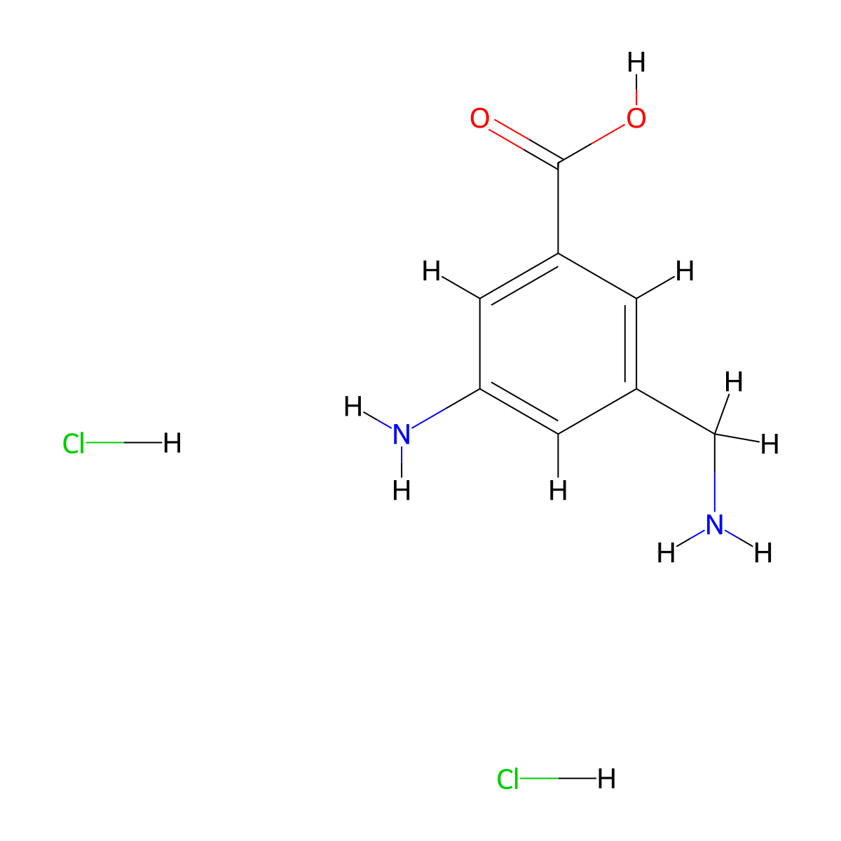 3-Amino-5-(aminomethyl)benzoic acid dihydrochloride molecular structure, CAS 1768-13-4