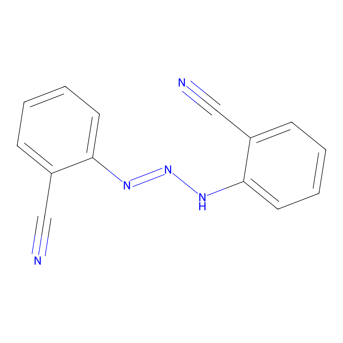 2,2'-Triaz-1-ene-1,3-diyldibenzonitrile molecular structure, CAS 17680-14-7