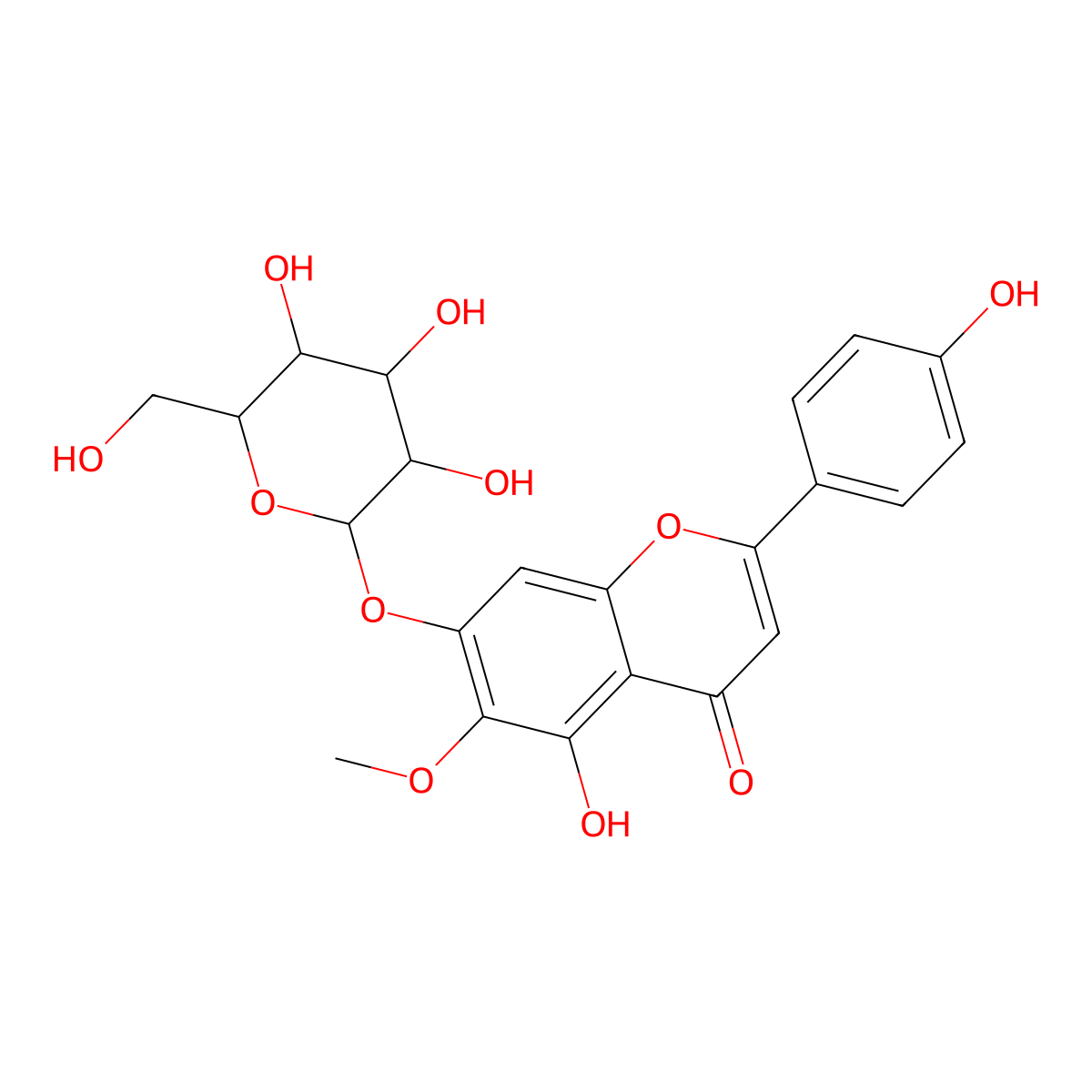 Homoplantaginin molecular structure, CAS 17680-84-1