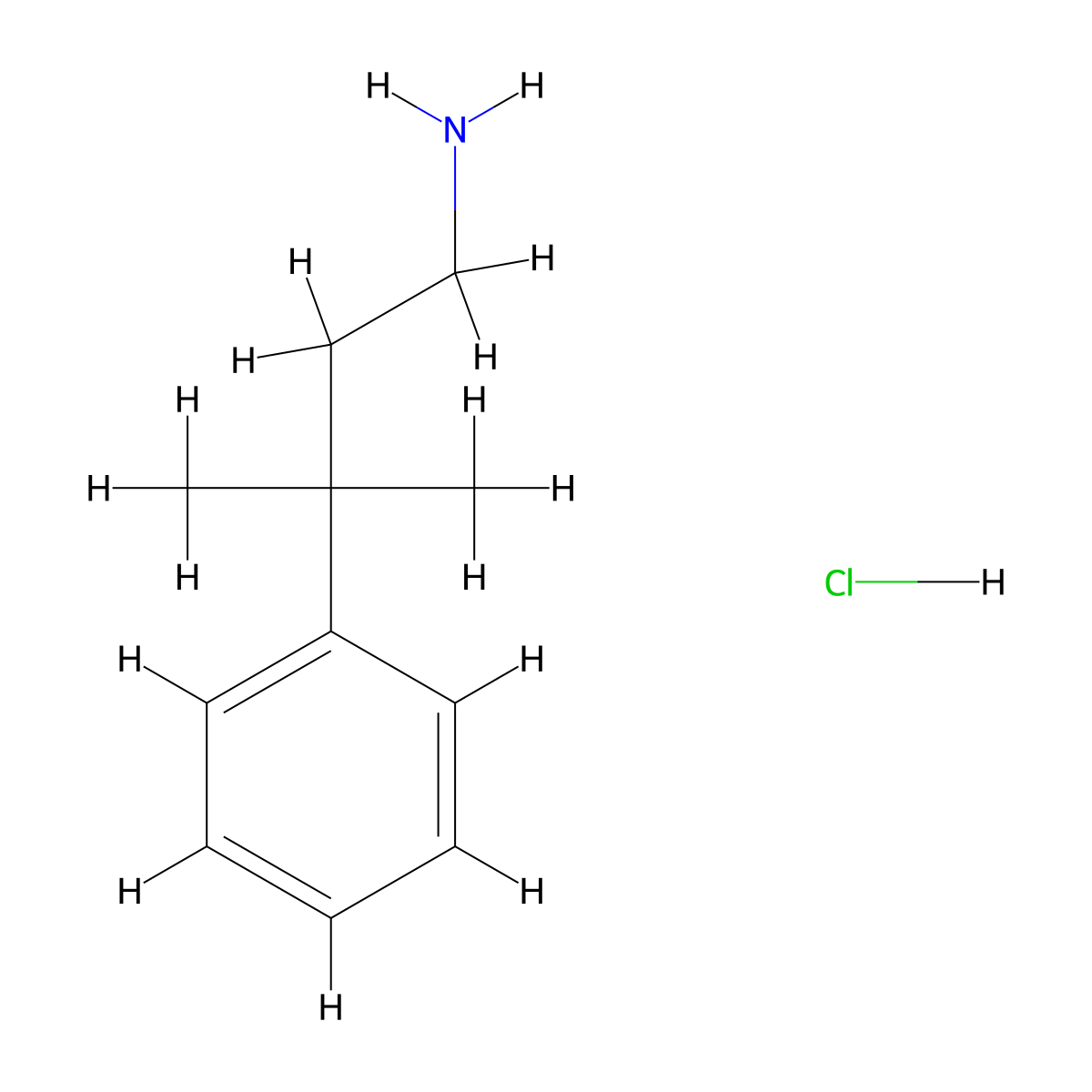 3-Methyl-3-phenylbutan-1-amine hydrochloride molecular structure, CAS 17684-35-4