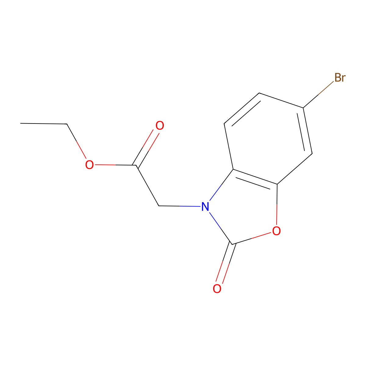 Ethyl 2-(6-bromo-2-oxobenzo[d]oxazol-3(2H)-yl)acetate molecular structure, CAS 176845-10-6