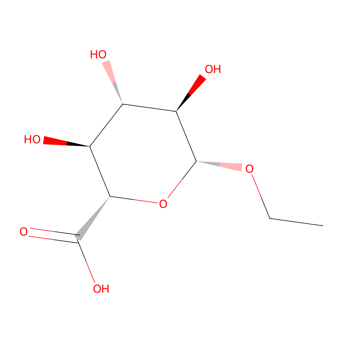 Ethyl beta-D-glucuronide molecular structure, CAS 17685-04-0