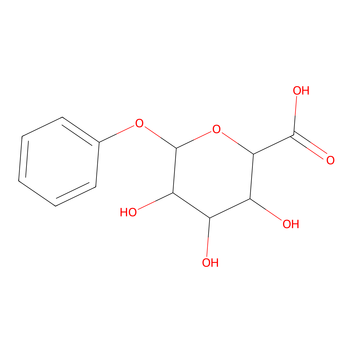 Phenol glucuronide molecular structure, CAS 17685-05-1