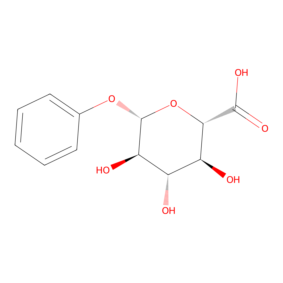 Phenol glucuronide molecular structure, CAS 17685-05-1