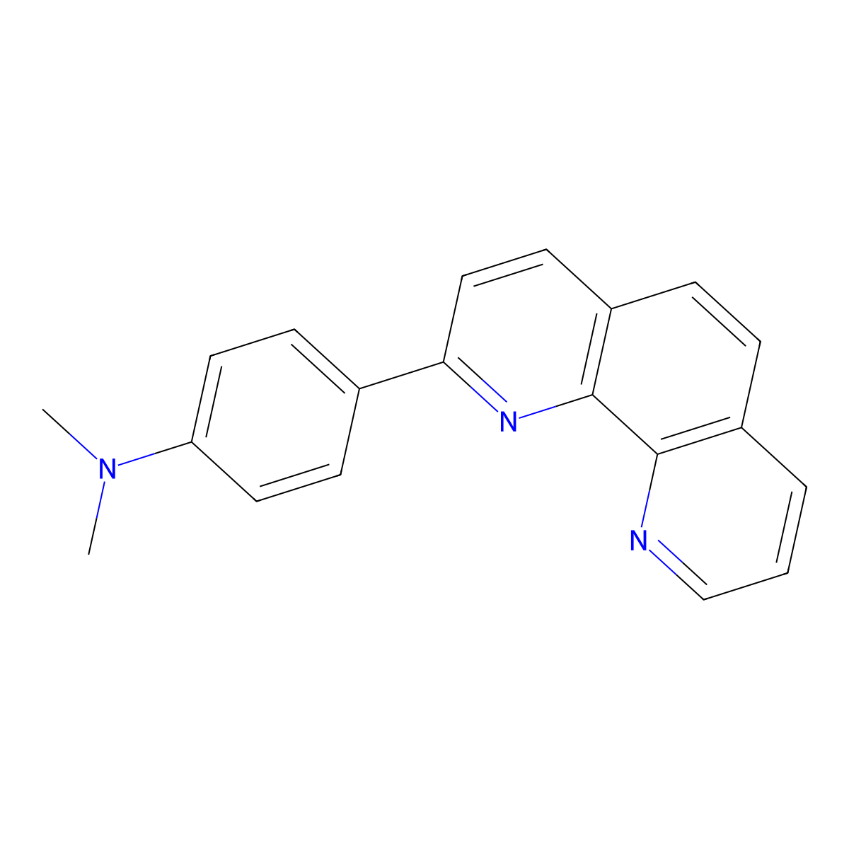 N,N-dimethyl-4-(1,10-phenanthrolin-2-yl)aniline molecular structure, CAS 176853-43-3