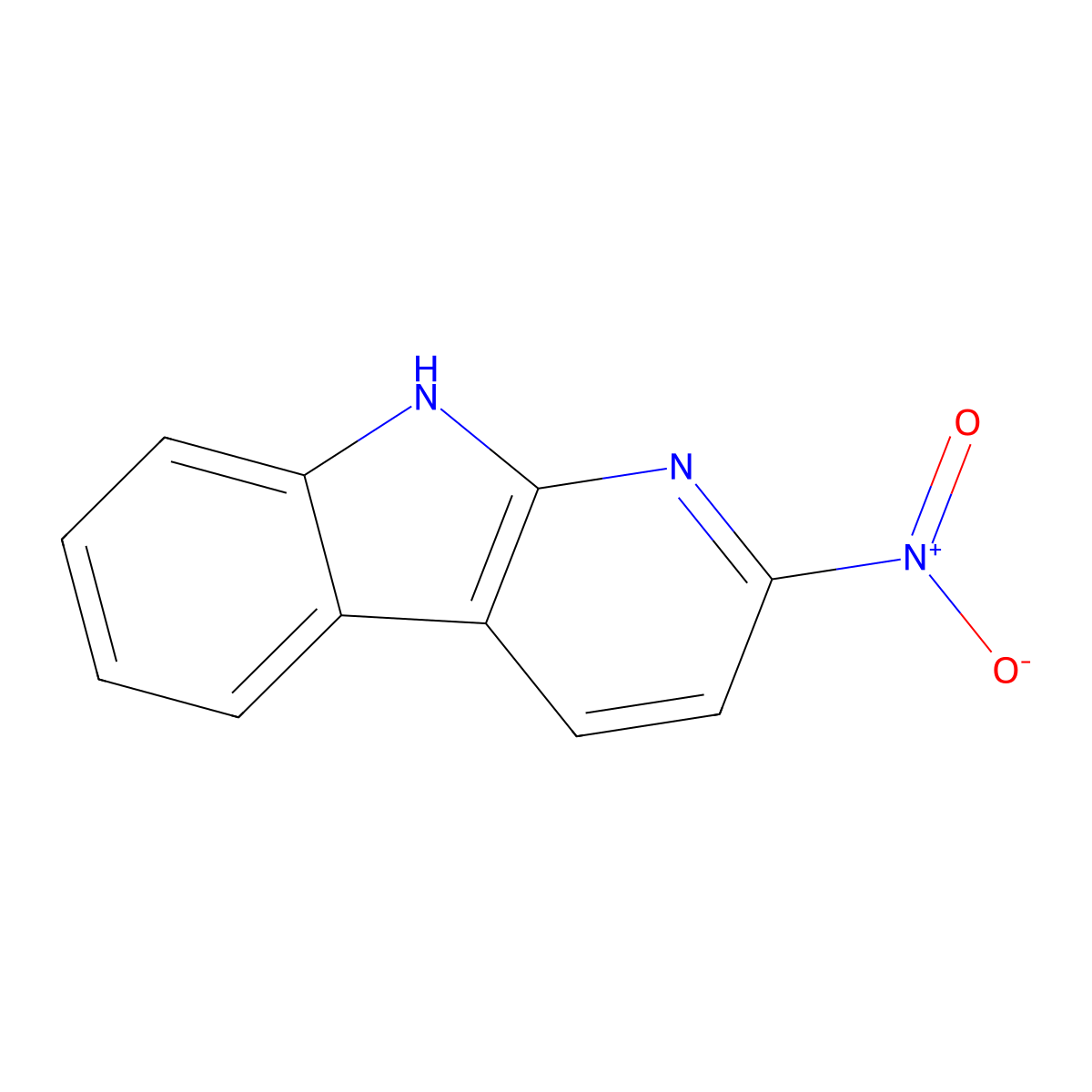 1H-Pyrido(2,3-b)indole, 2-nitro- molecular structure, CAS 176853-91-1