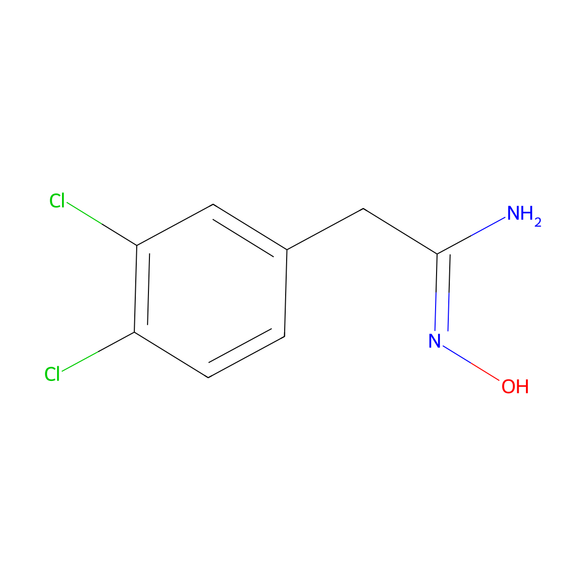 2-(3,4-dichlorophenyl)-N'-hydroxyethanimidamide molecular structure, CAS 176860-57-4