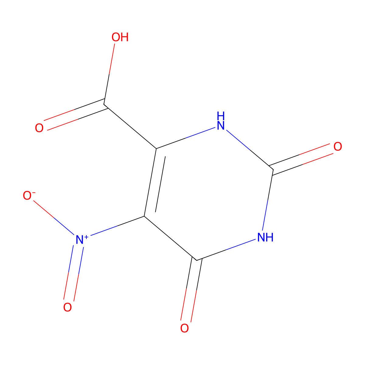 1,2,3,6-Tetrahydro-5-nitro-2,6-dioxo-4-pyrimidinecarboxylic acid molecular structure, CAS 17687-24-0