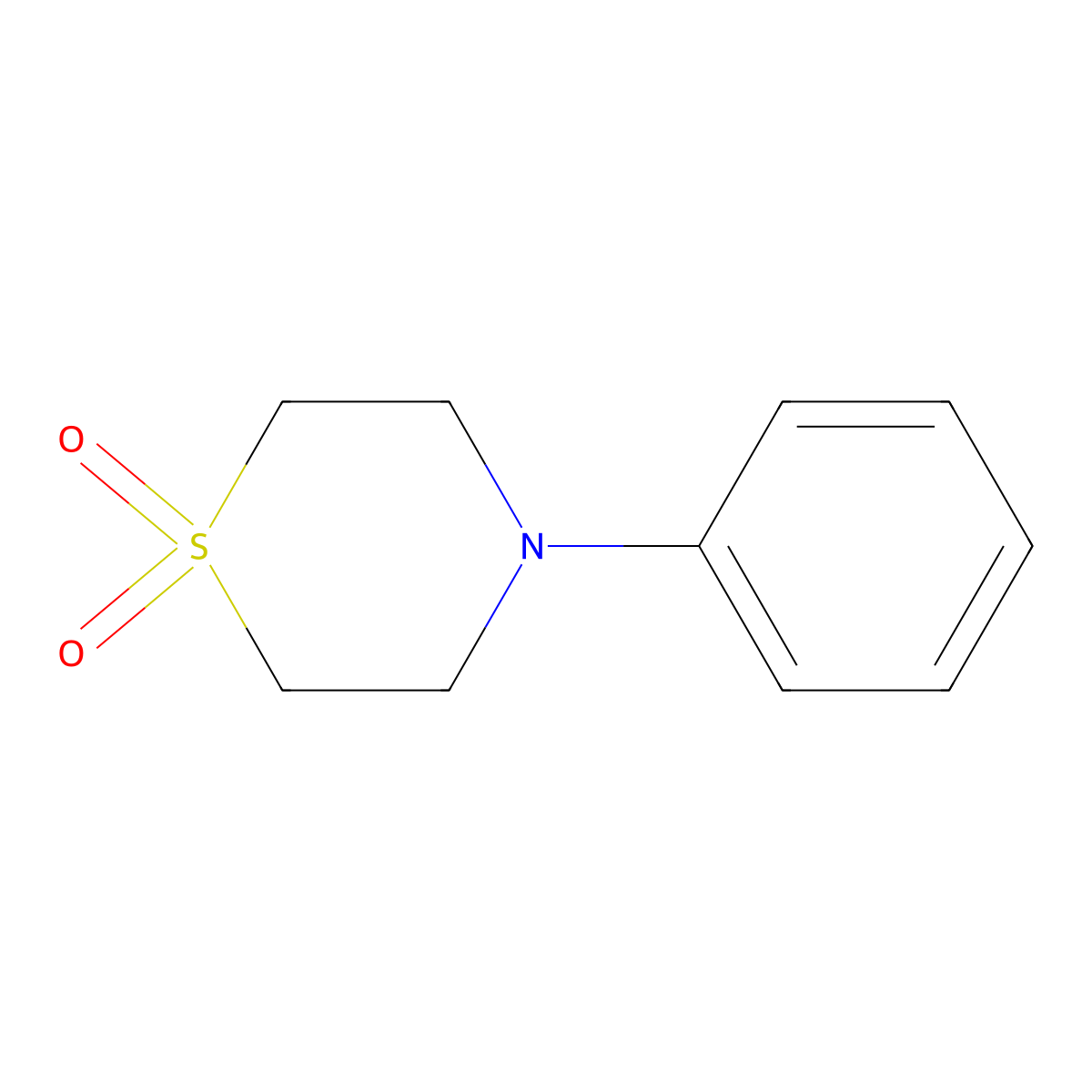 Thiomorpholine, 4-phenyl-, 1,1-dioxide molecular structure, CAS 17688-68-5