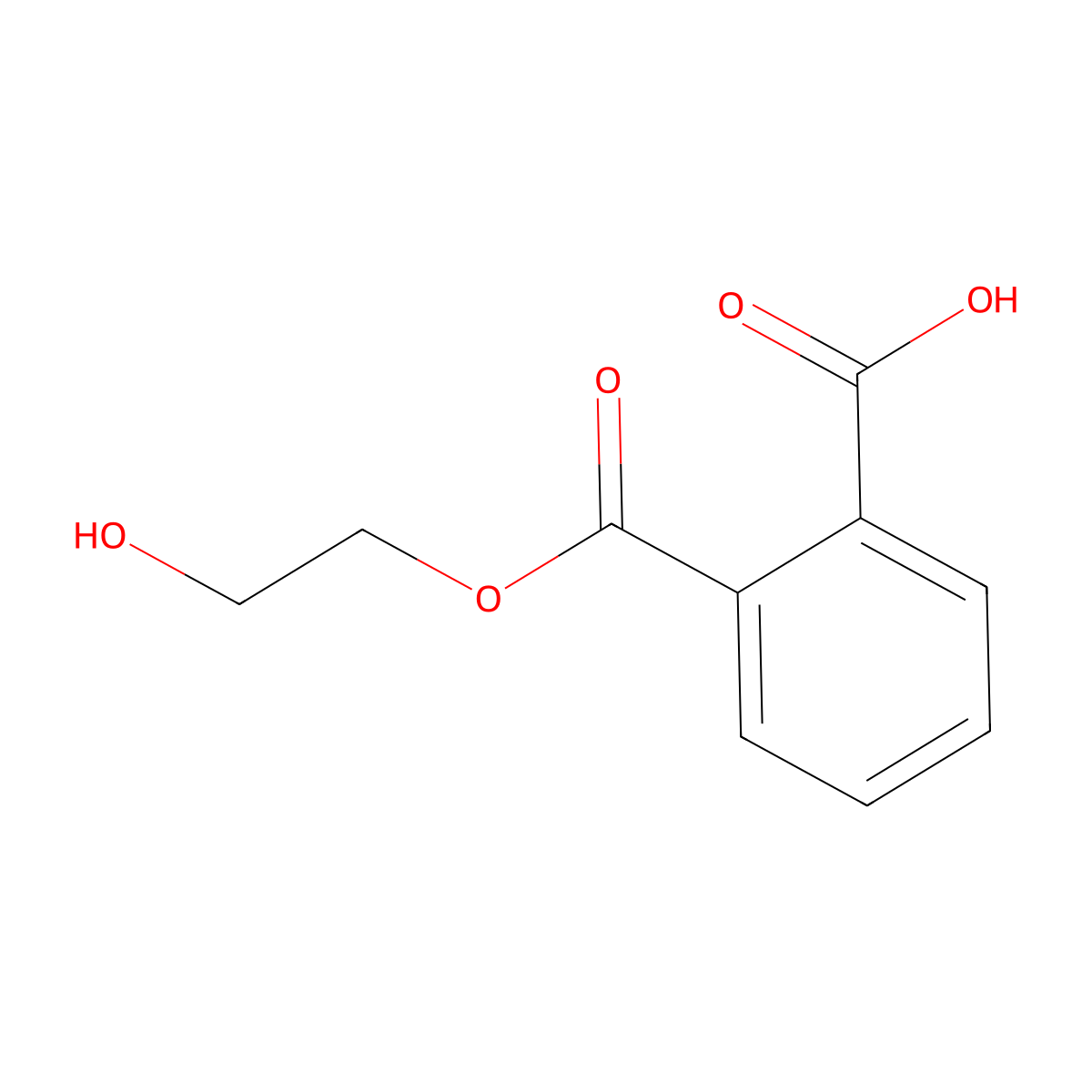 2-Hydroxyethyl hydrogen phthalate molecular structure, CAS 17689-42-8