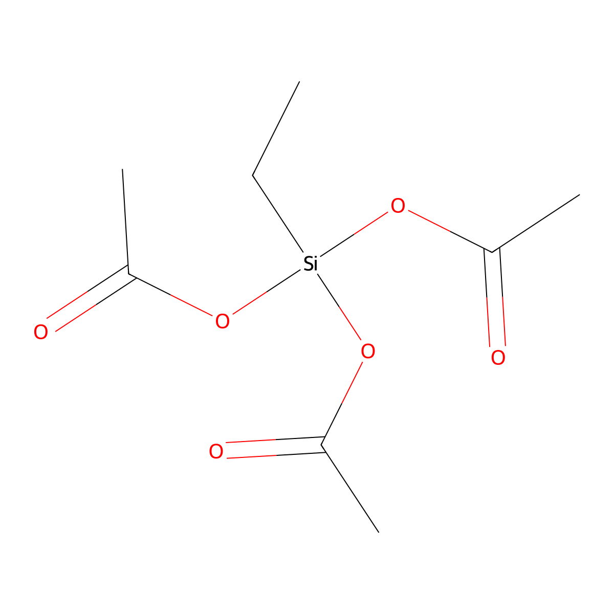 Ethyltriacetoxysilane molecular structure, CAS 17689-77-9