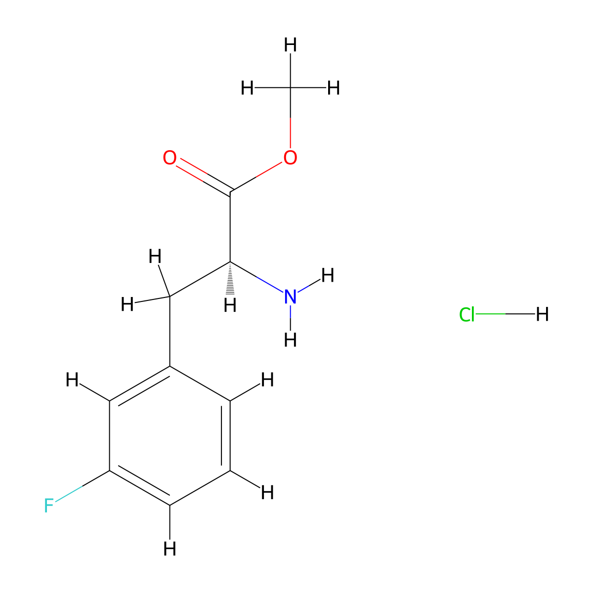Methyl (2s)-2-amino-3-(3-fluorophenyl)propanoate hydrochloride molecular structure, CAS 176896-74-5