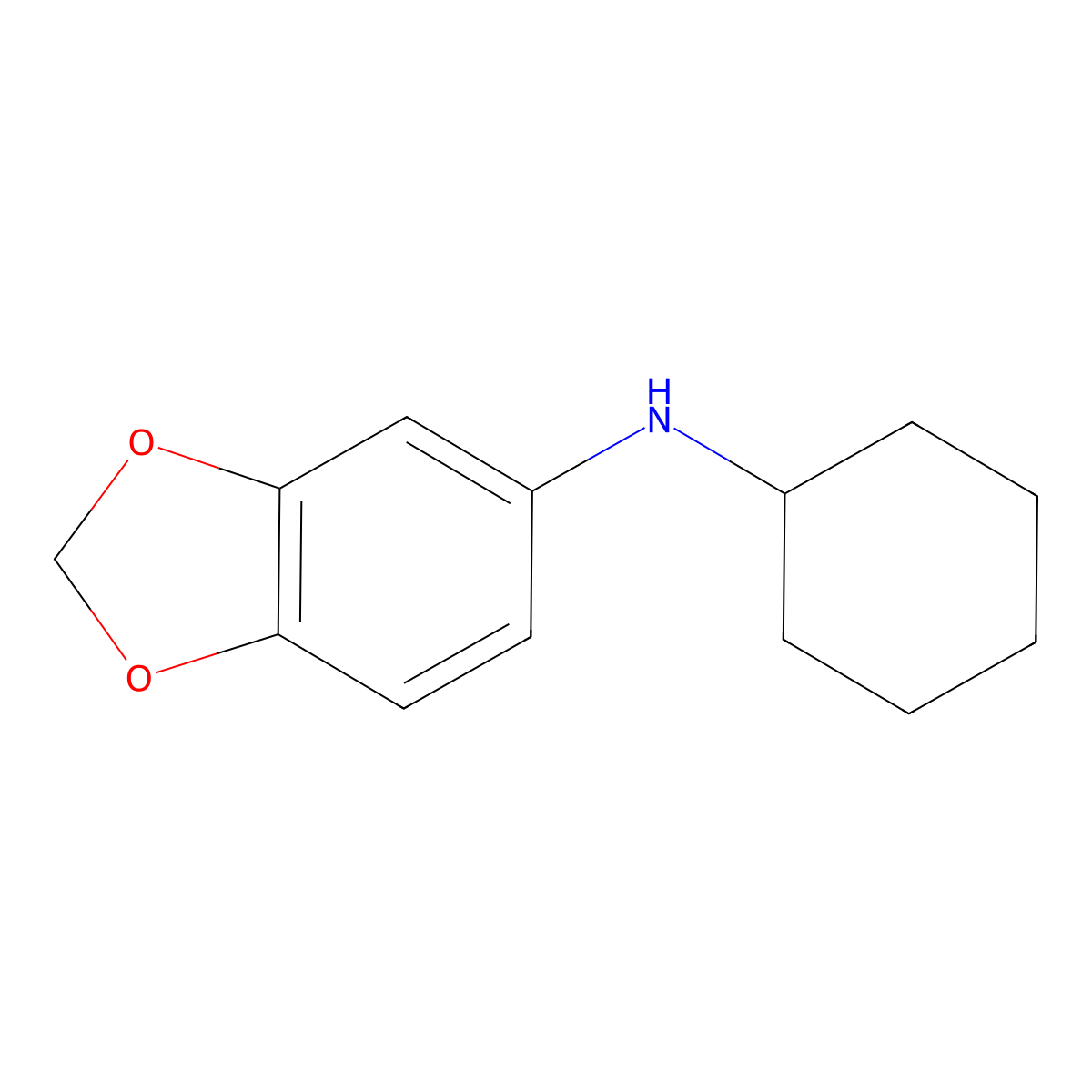 N-cyclohexyl-2H-1,3-benzodioxol-5-amine molecular structure, CAS 176905-99-0