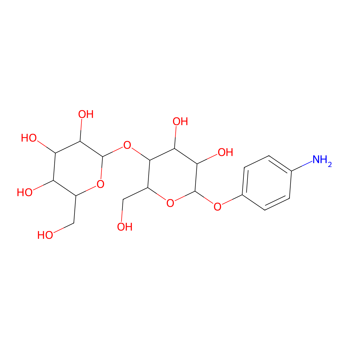 4-Aminophenyl beta-lactoside molecular structure, CAS 17691-02-0