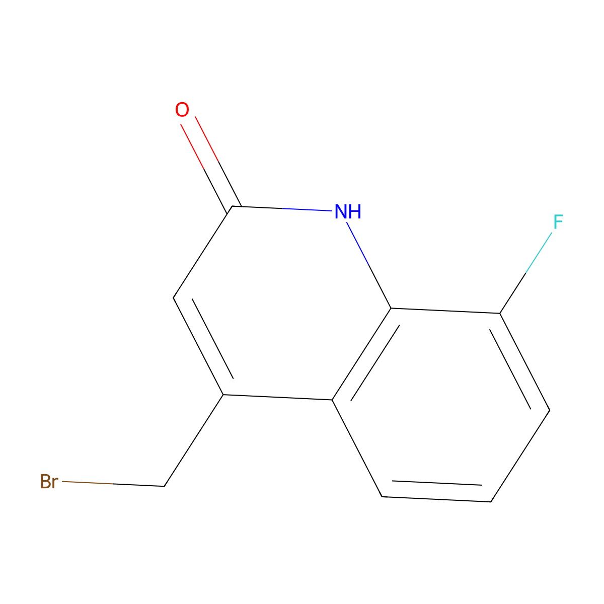 4-(Bromomethyl)-8-fluoroquinolin-2(1H)-one molecular structure, CAS 176912-29-1