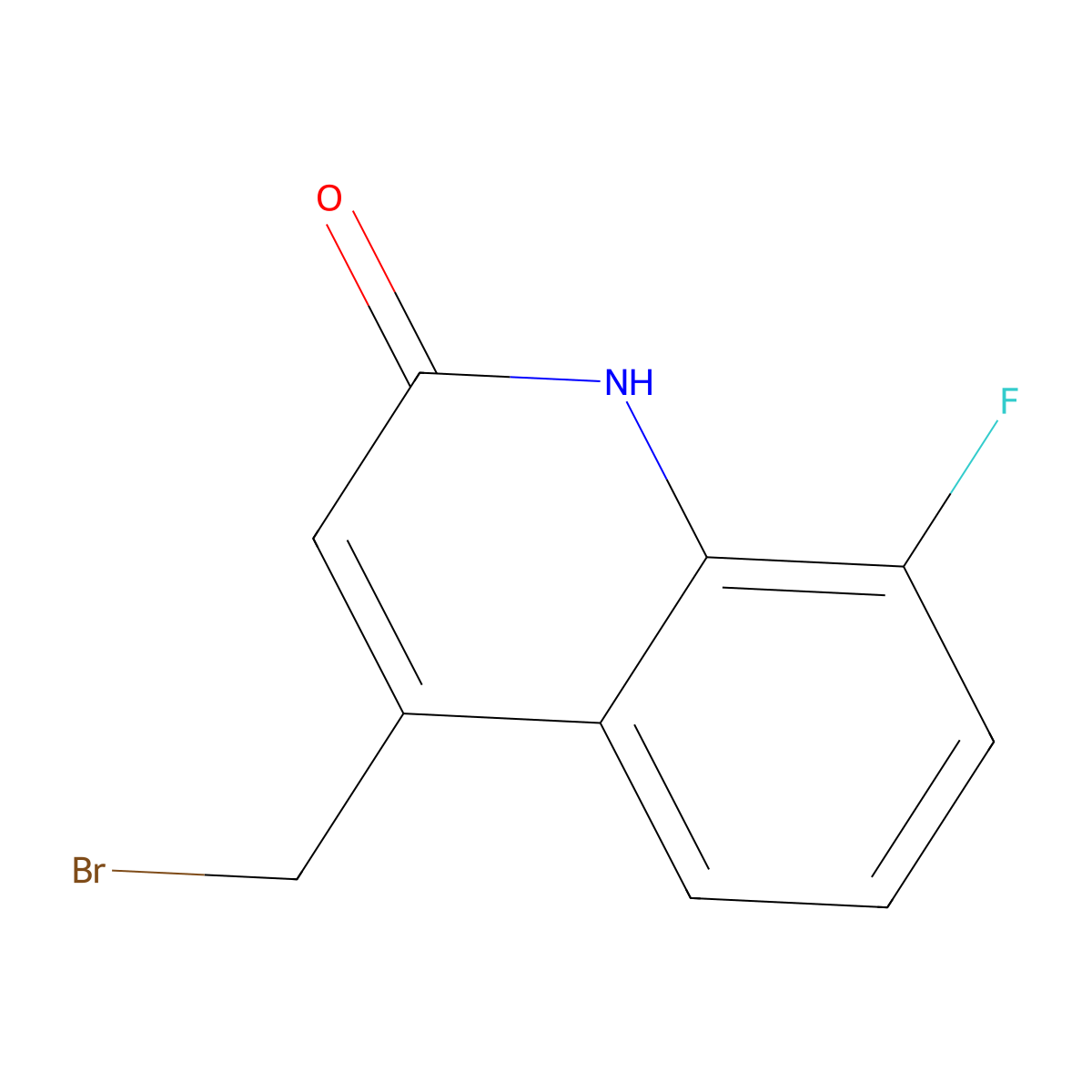 4-(Bromomethyl)-8-fluoroquinolin-2(1H)-one molecular structure, CAS 176912-29-1