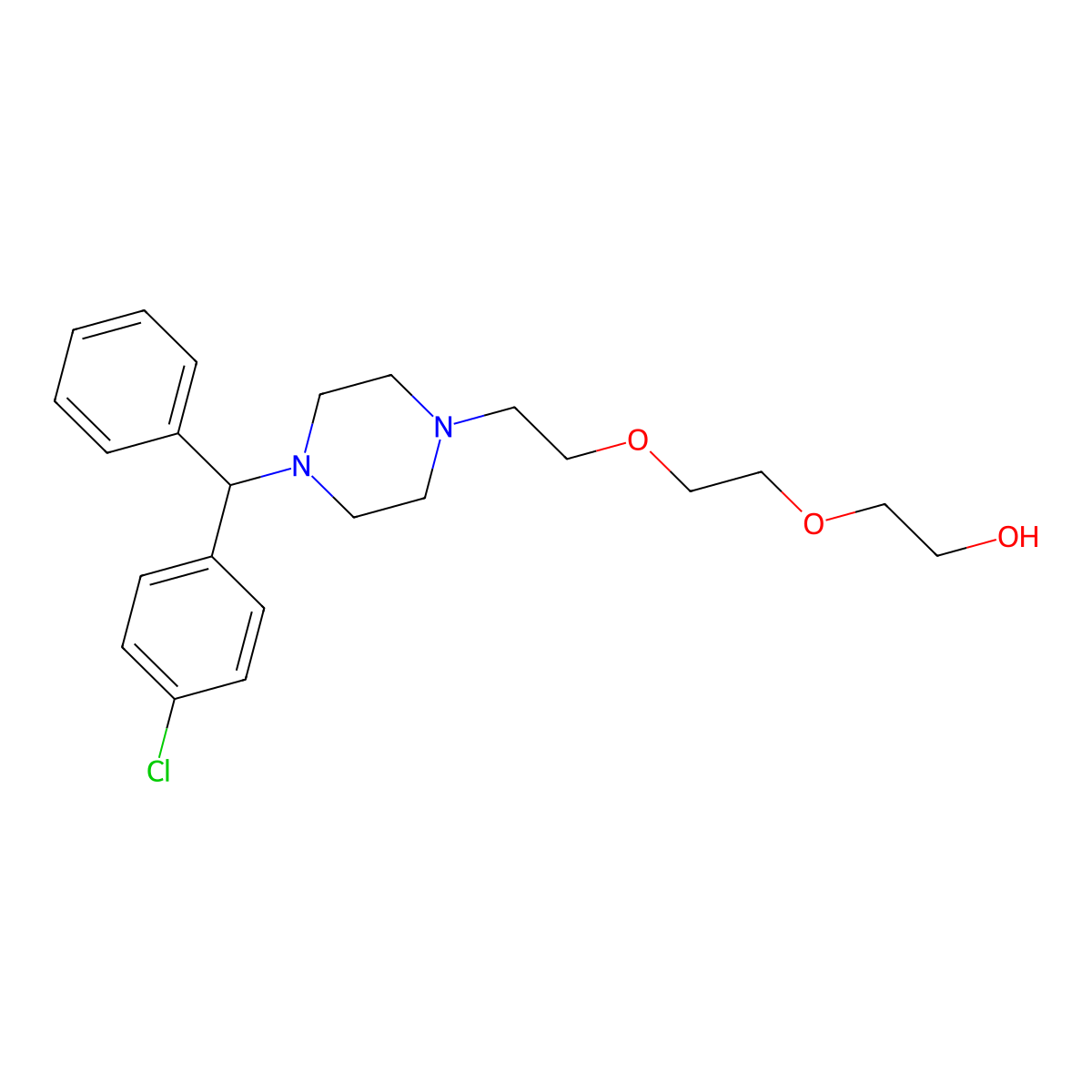 Etodroxizine molecular structure, CAS 17692-34-1