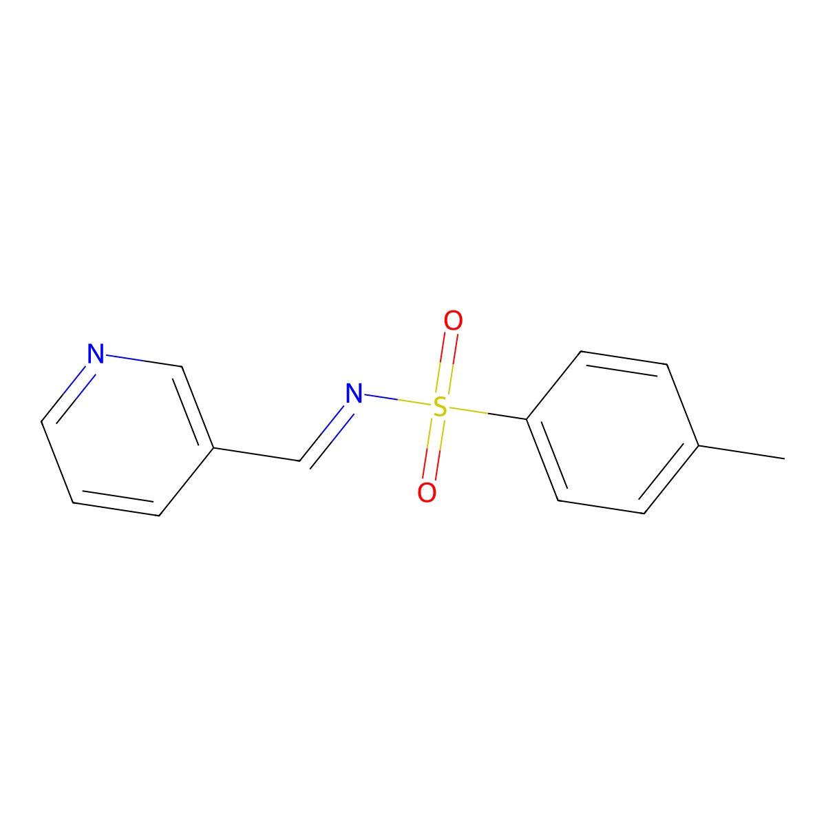 4-Methyl-N-(pyridin-3-ylmethylene)benzenesulfonamide molecular structure, CAS 17692-85-2