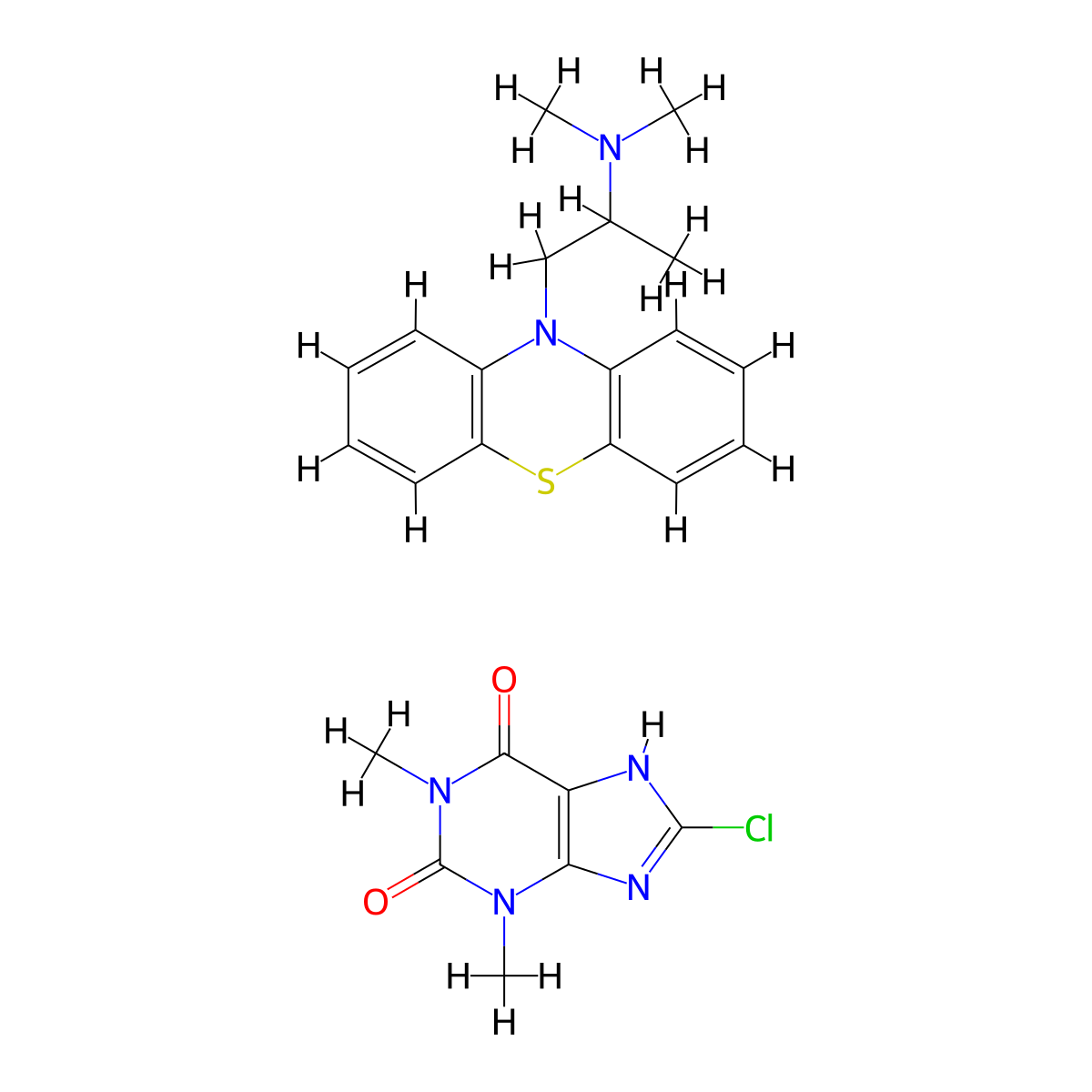 Promethazine Teoclate molecular structure, CAS 17693-51-5