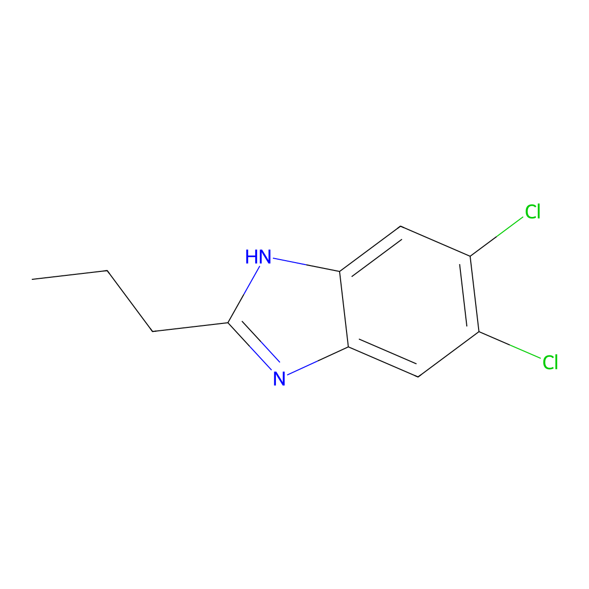 5,6-Dichloro-2-propyl-1H-benzo[d]imidazole molecular structure, CAS 176949-20-5