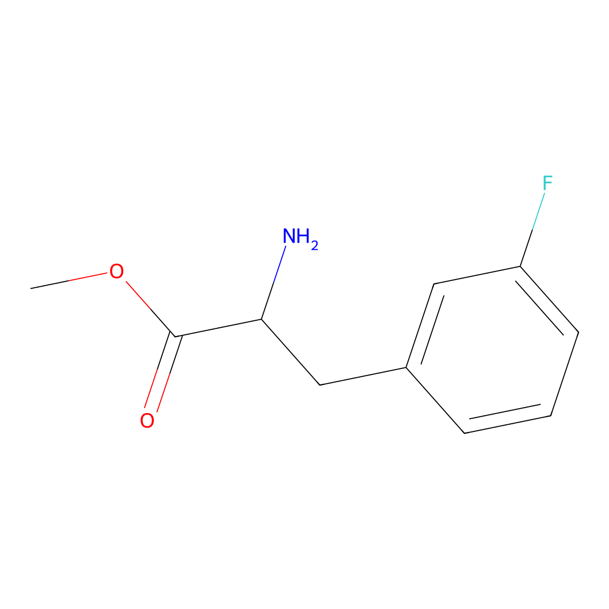 methyl (2S)-2-amino-3-(3-fluorophenyl)propanoate molecular structure, CAS 176950-76-8