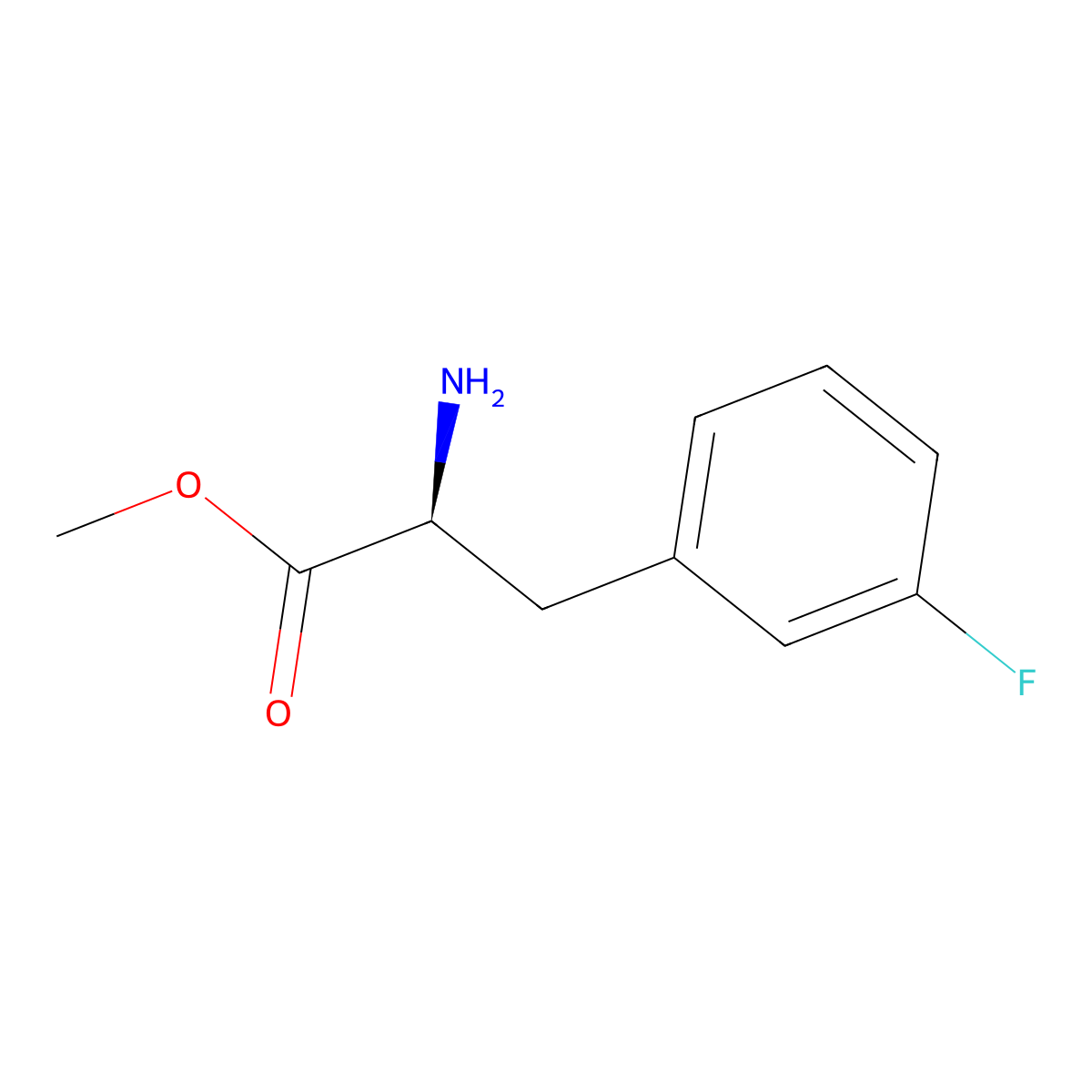 methyl (2S)-2-amino-3-(3-fluorophenyl)propanoate molecular structure, CAS 176950-76-8