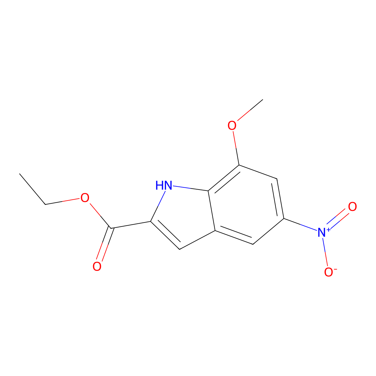 ethyl 7-methoxy-5-nitro-1H-indole-2-carboxylate molecular structure, CAS 176956-21-1