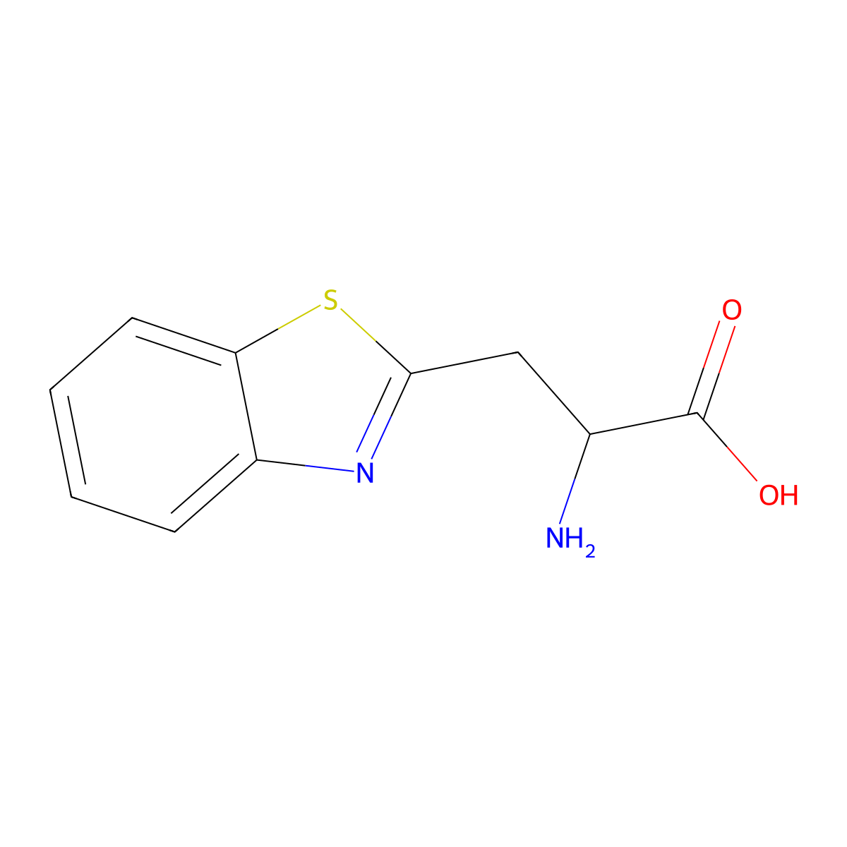 (S)-2-Amino-3-(benzo[d]thiazol-2-yl)propanoic acid molecular structure, CAS 176959-62-9
