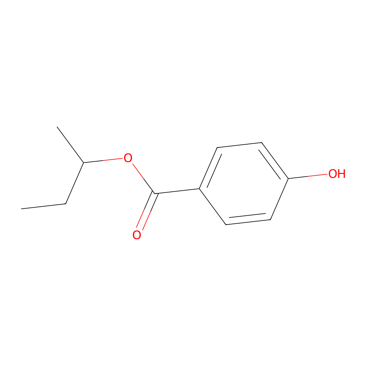 2-Butyl p-hydroxybenzoate molecular structure, CAS 17696-61-6