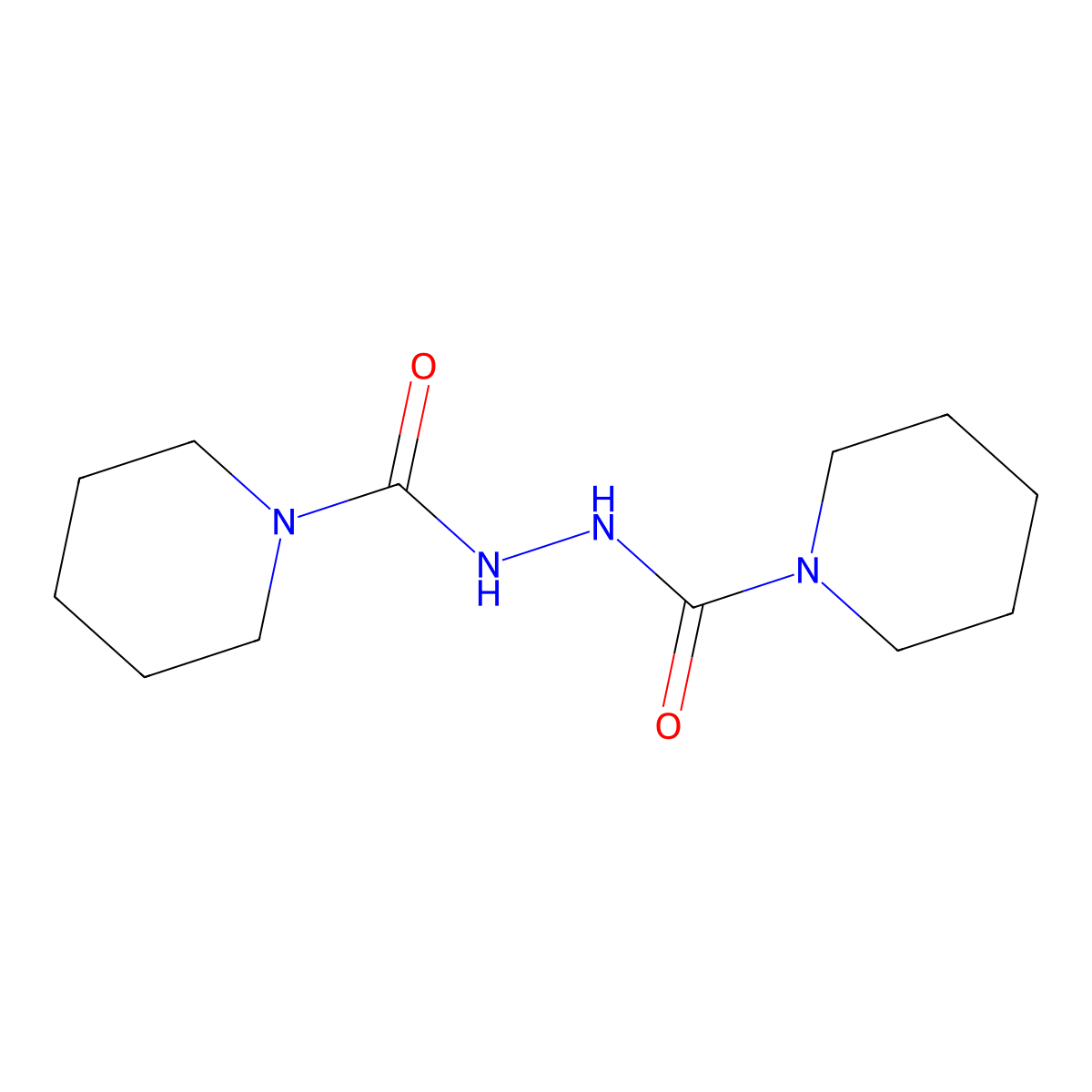 1-Piperidinecarboxylic acid, 2-(1-piperidinylcarbonyl)hydrazide molecular structure, CAS 17696-90-1