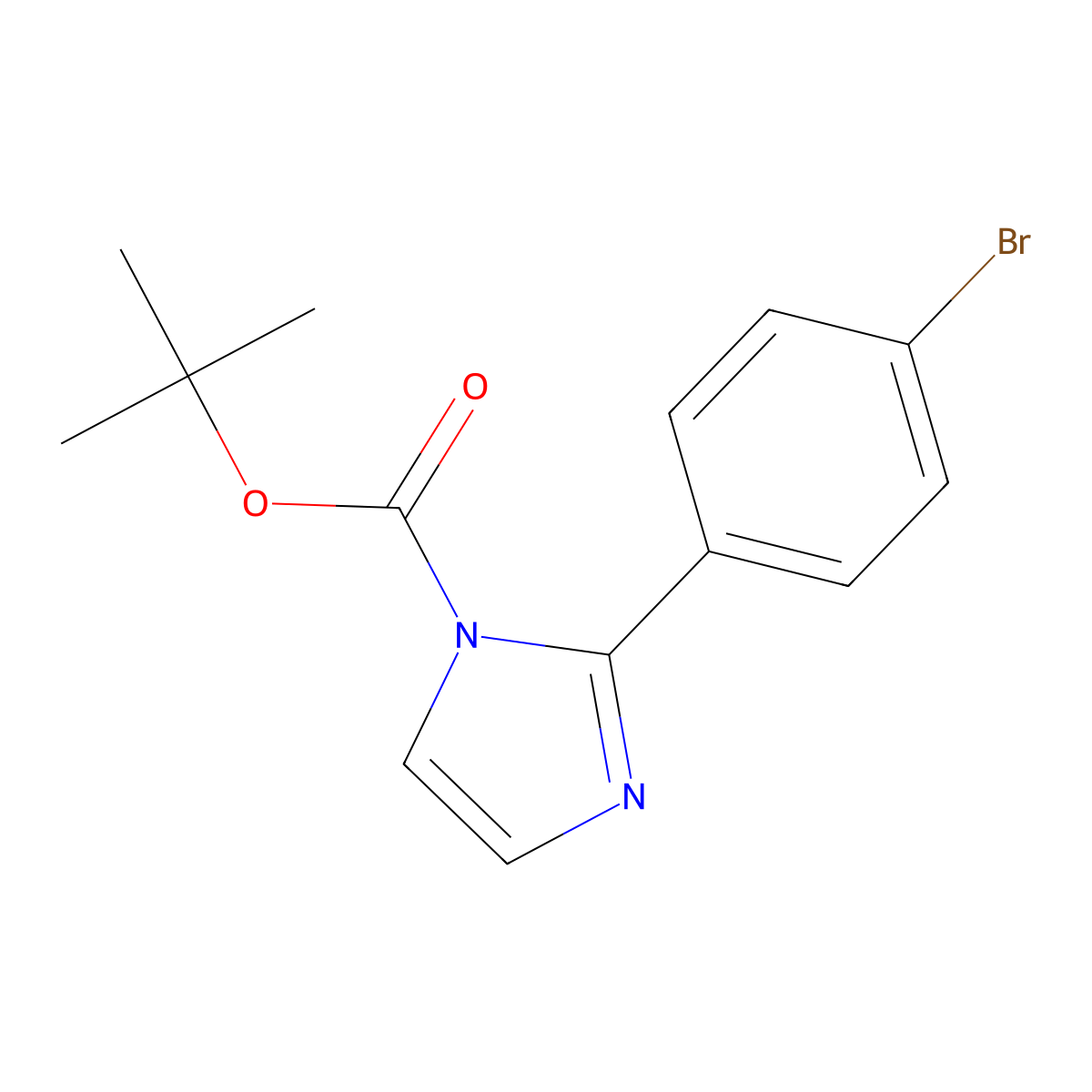 tert-butyl 2-(4-bromophenyl)-1H-imidazole-1-carboxylate molecular structure, CAS 176961-27-6