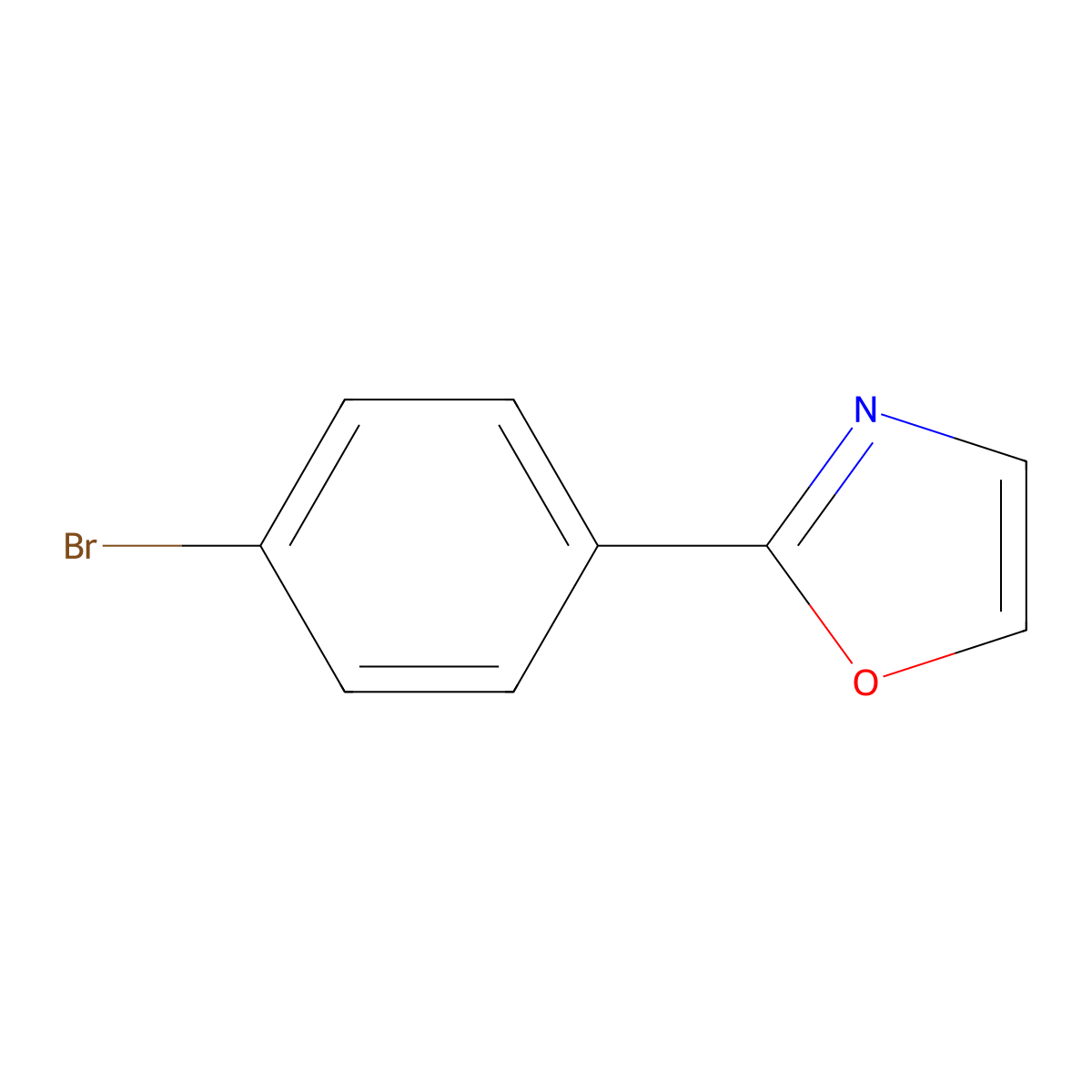 2-(4-Bromophenyl)oxazole molecular structure, CAS 176961-50-5