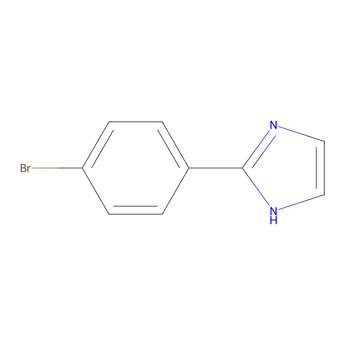 2-(4-bromophenyl)-1H-imidazole molecular structure, CAS 176961-53-8