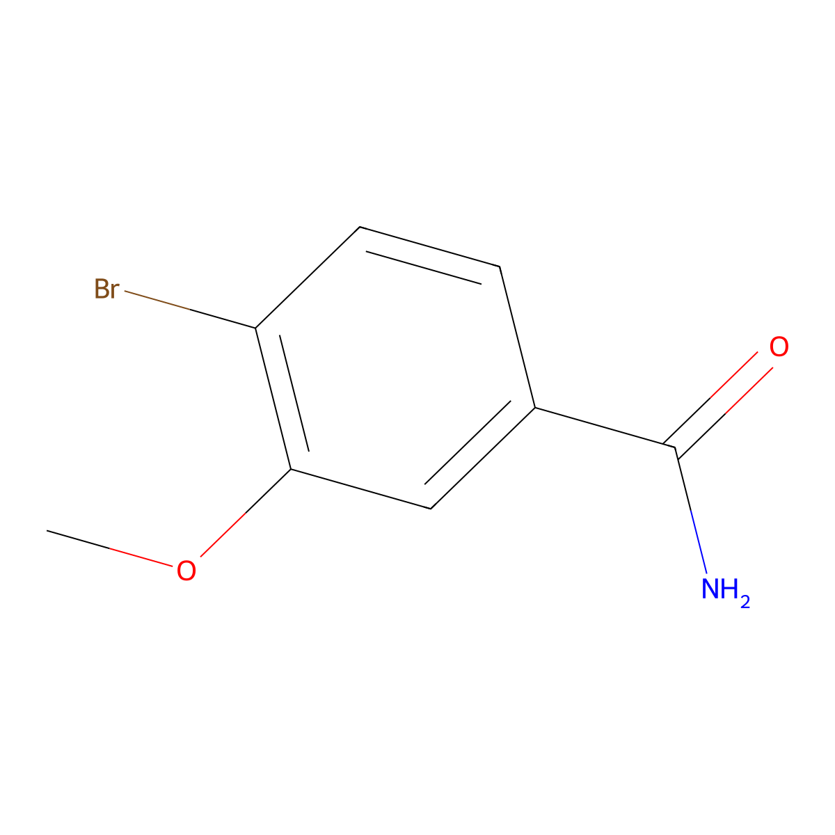 4-Bromo-3-methoxybenzamide molecular structure, CAS 176961-57-2