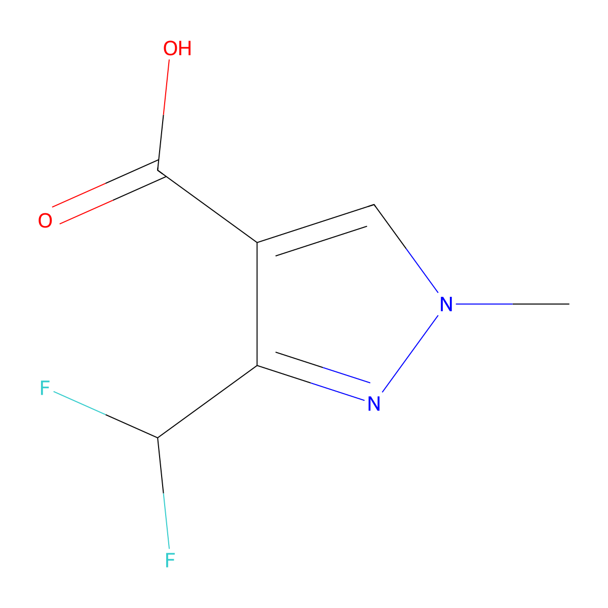 3-(Difluoromethyl)-1-methyl-1H-pyrazole-4-carboxylic acid molecular structure, CAS 176969-34-9