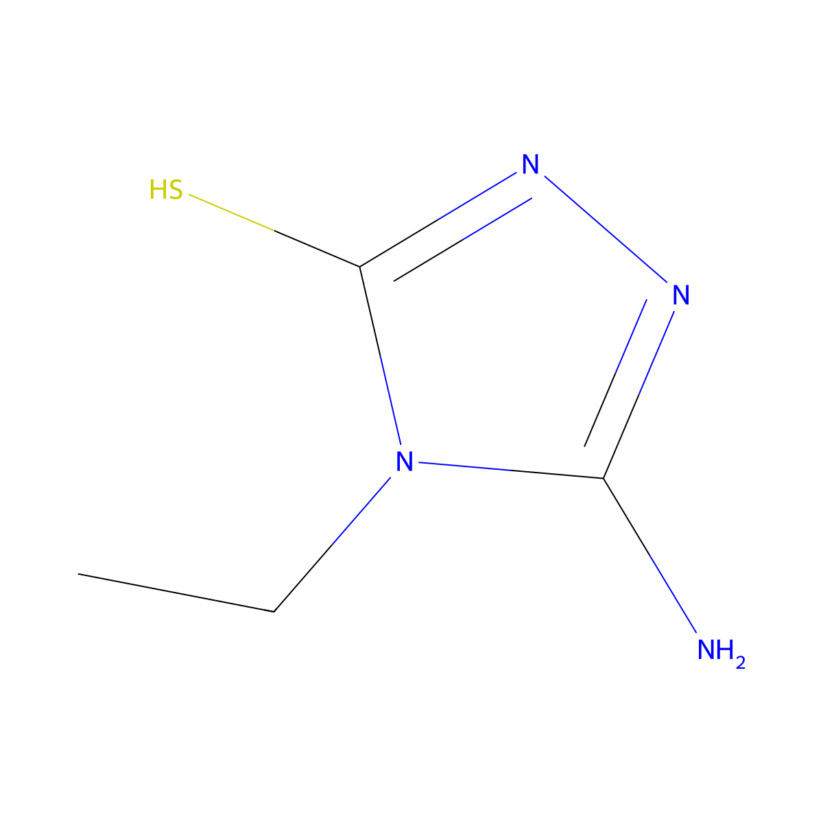 5-amino-4-ethyl-4H-1,2,4-triazole-3-thiol molecular structure, CAS 17697-93-7