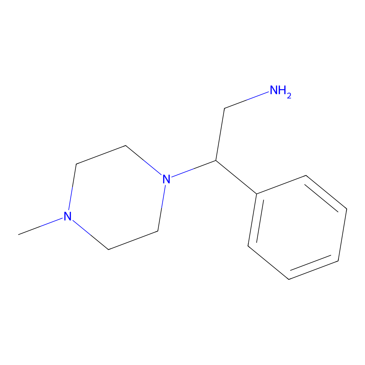 2-(4-Methylpiperazin-1-yl)-2-phenylethanamine molecular structure, CAS 176971-20-3