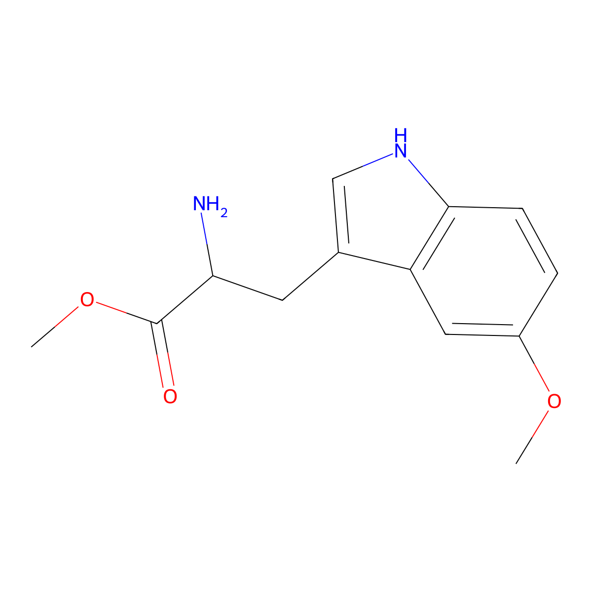 Methyl 2-amino-3-(5-methoxy-1H-indol-3-yl)propanoate molecular structure, CAS 176972-06-8