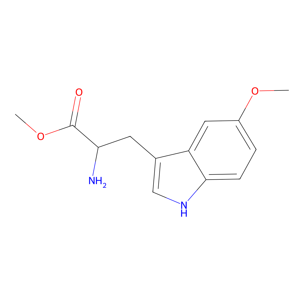 Methyl 2-amino-3-(5-methoxy-1H-indol-3-yl)propanoate molecular structure, CAS 176972-06-8