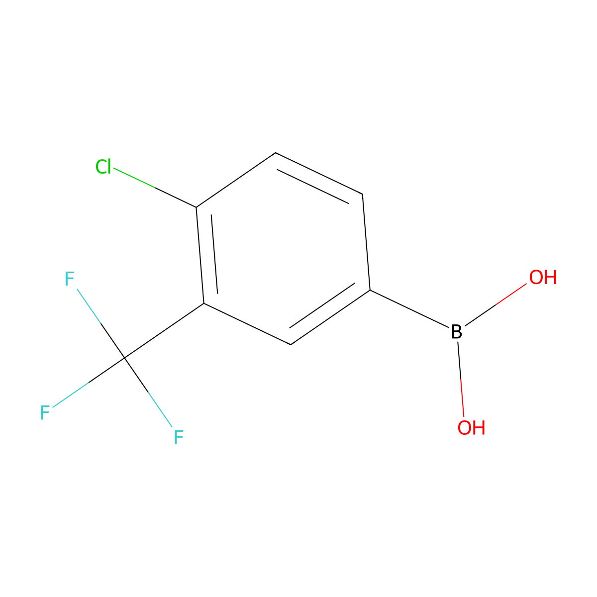 4-Chloro-3-(trifluoromethyl)benzeneboronic acid molecular structure, CAS 176976-42-4